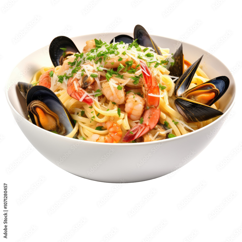 Bowl of seafood on transparent background Bowl of seafood on transparent background