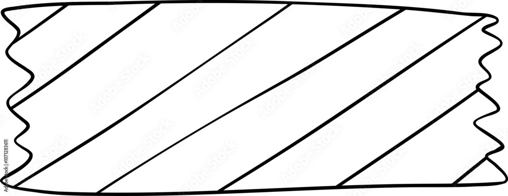 School supplies doodle outline washi tape stripe School supplies doodle outline washi tape stripe
