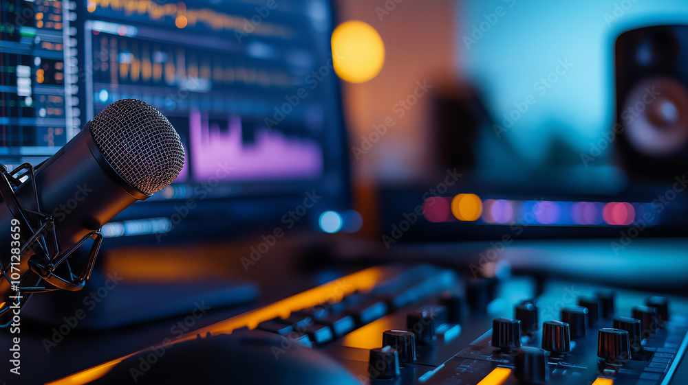 custom made wallpaper toronto digitalModern home studio setup for podcasting and music recording