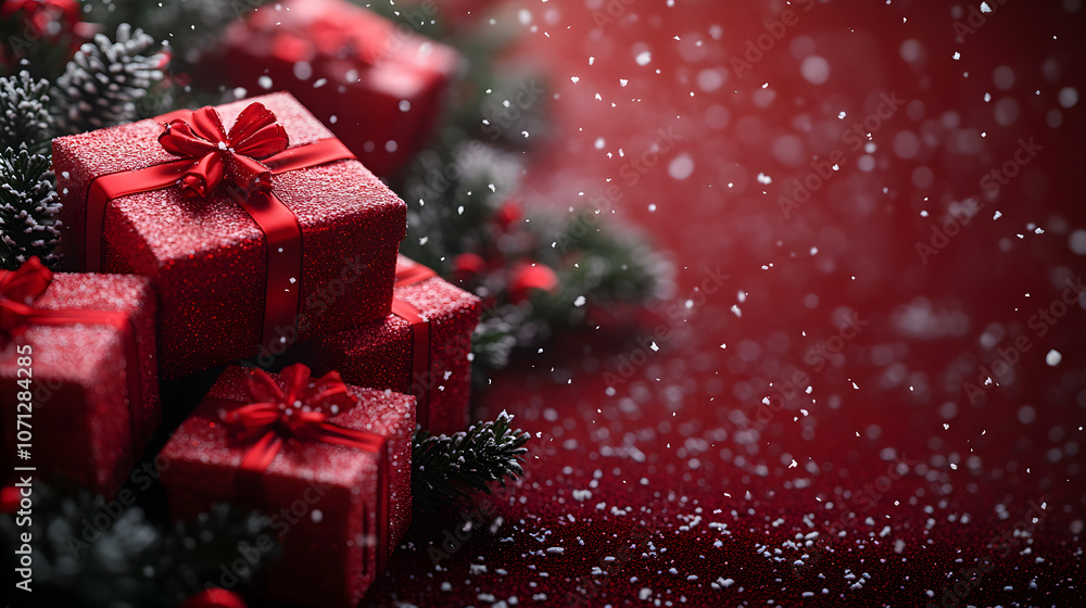 Red Christmas Background with Falling Snowflakes and Subtle Festive Atmosphere, Ideal for Holiday Season Themes, Winter Celebrations, and Christmas Card Designs
Red Christmas Background with Falling Snowflakes and Subtle Festive Atmosphere, Ideal for Holiday Season Themes, Winter Celebrations, and Christmas Card Designs