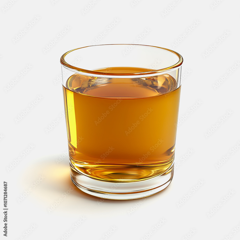 A visually appealing glass filled with juice, isolated on a clean white background. Perfect for showcasing refreshing beverage concepts in minimalistic style. A visually appealing glass filled with juice, isolated on a clean white background. Perfect for showcasing refreshing beverage concepts in minimalistic style.
