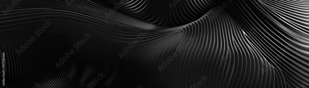Abstract Black Wavy Lines and Curved Shapes Abstract Black Wavy Lines and Curved Shapes