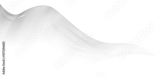 Musical particle pulsing. Blue energy flow concept. 3D rendering. Abstract dynamic music wave. Technology background. Vector sound wave with gray lines.