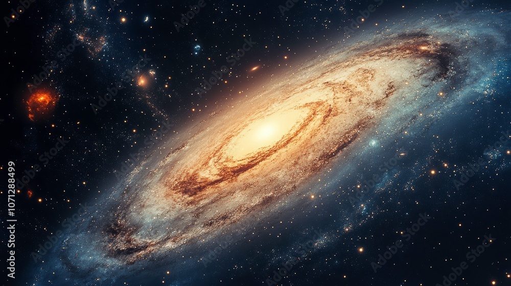 Fototapeta premium A Stunning Galaxy Showcasing Vibrant Colors and Intricate Details in Space. Generative AI