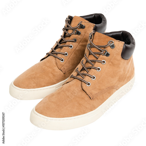 Png brown desert boots mockup unisex footwear fashion photo