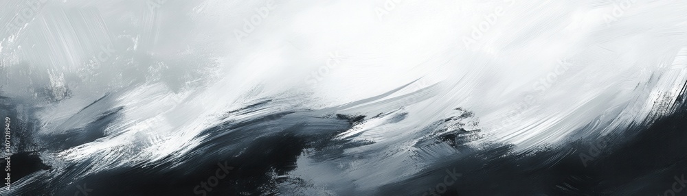 Obraz premium Abstract Painting of White and Grey Brushstrokes