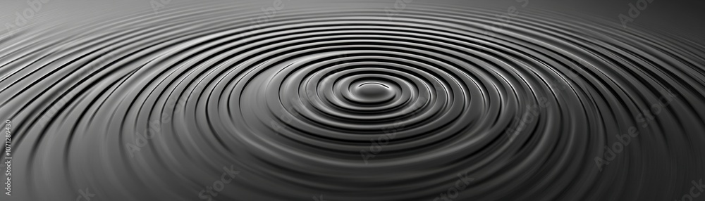 Concentric Ripples on a Dark, Smooth Surface