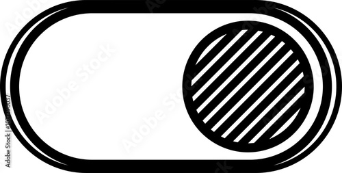 Black sliding button outline icon PNG