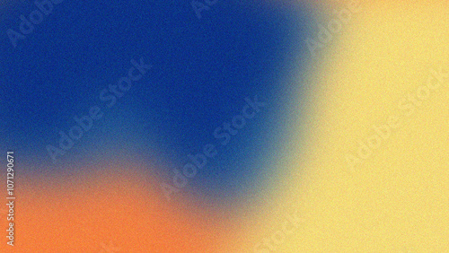 A warm gradient background with deep blue, soft orange, and pale yellow hues blending smoothly with a textured, grainy effect, evoking a cozy, sunset-inspired atmosphere.