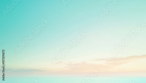 Pastel Sky Over Calm Ocean Horizon