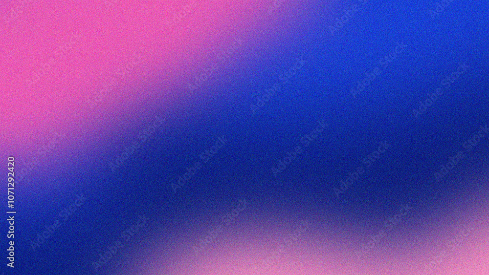 Fototapeta premium A smooth gradient background with a grainy texture, transitioning from vibrant pink to deep blue, creating a serene and dreamy atmosphere.