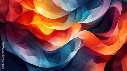 Abstract background with flowing, colorful shapes and a modern, artistic design.