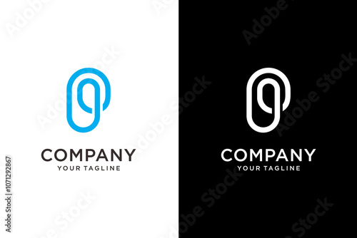 letter P paper clip logo design