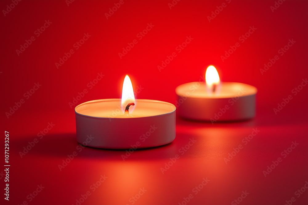 Small diwali candles shining brightly on red background in Indian celebration Small diwali candles shining brightly on red background in Indian celebration