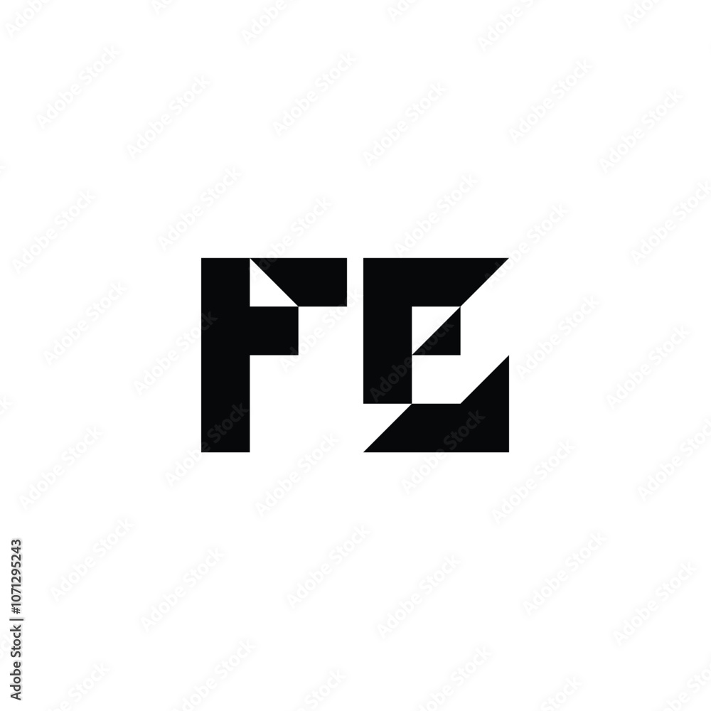 FE monogram logo design letter text name symbol monochrome logotype alphabet character simple logo FE monogram logo design letter text name symbol monochrome logotype alphabet character simple logo
