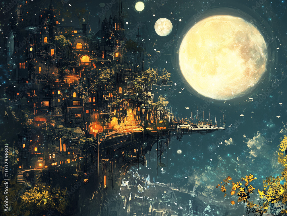 Naklejka premium 近未来の空