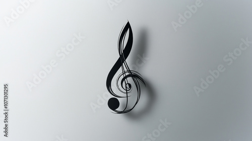 Minimalist treble clef illustration stands out on a white background, drawn with black lines.