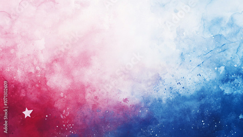 Colorful splash of red, white, and blue watercolor background perfect for patriotic celebrations