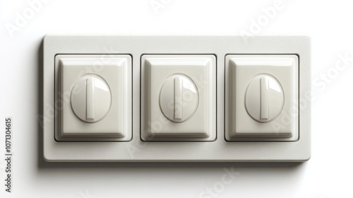 Electric light dimmer switch, isolated on a clean white background, representing modern lighting control