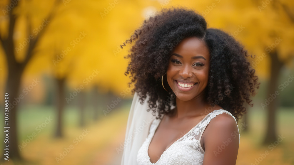 Beautiful happy autumn bride Beautiful happy autumn bride