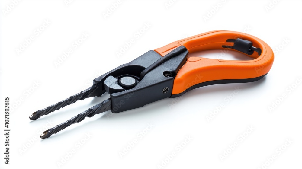 Electrical wire stripper with ergonomic grip, isolated on white, highlighting a must-have electrician tool Electrical wire stripper with ergonomic grip, isolated on white, highlighting a must-have electrician tool