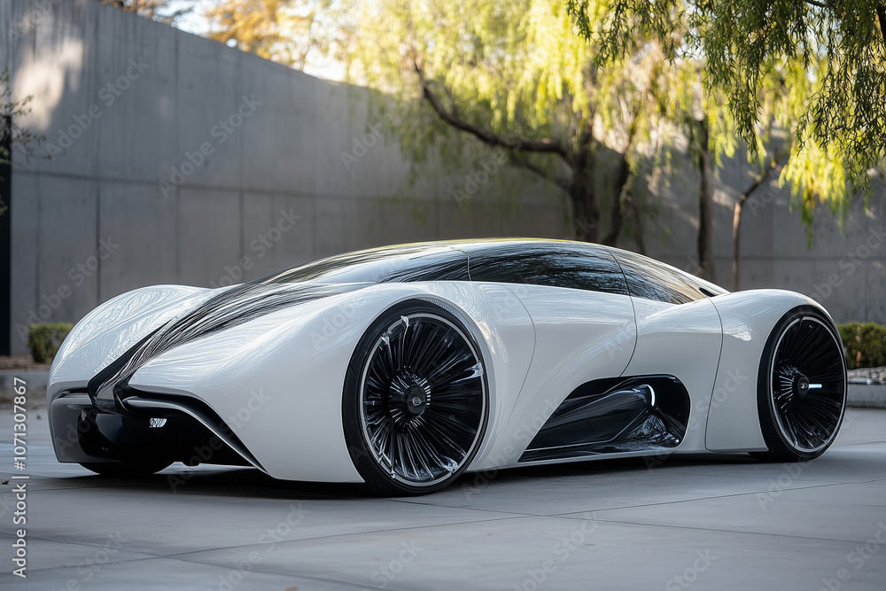 A sleek and aerodynamic futuristic Hydrogen powered vehicle A sleek and aerodynamic futuristic Hydrogen powered vehicle