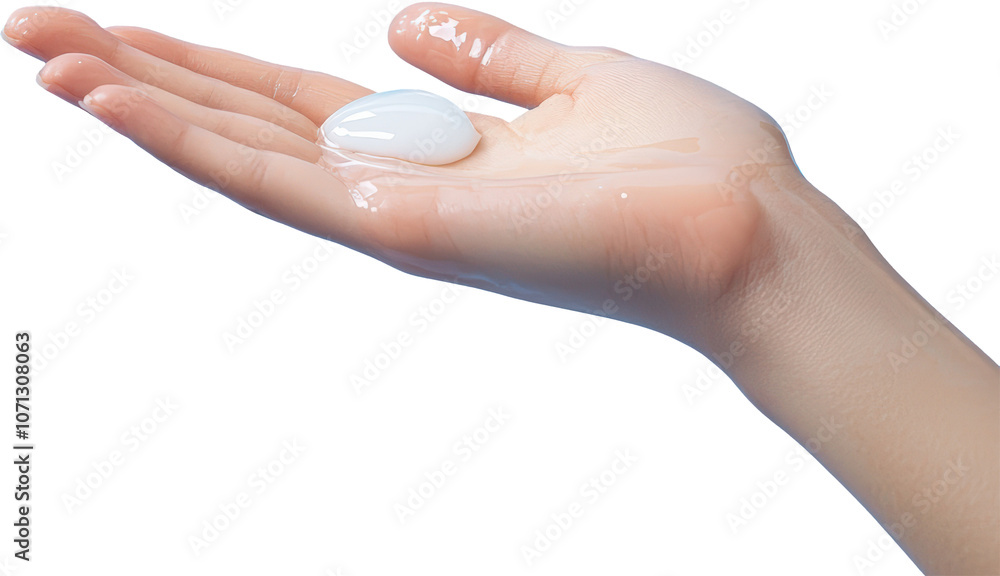 Hand holding lotion Hand holding lotion