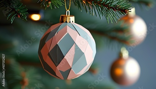 Enhance your holiday decor by creating stunning geometric ornaments for a festive atmosphere photo