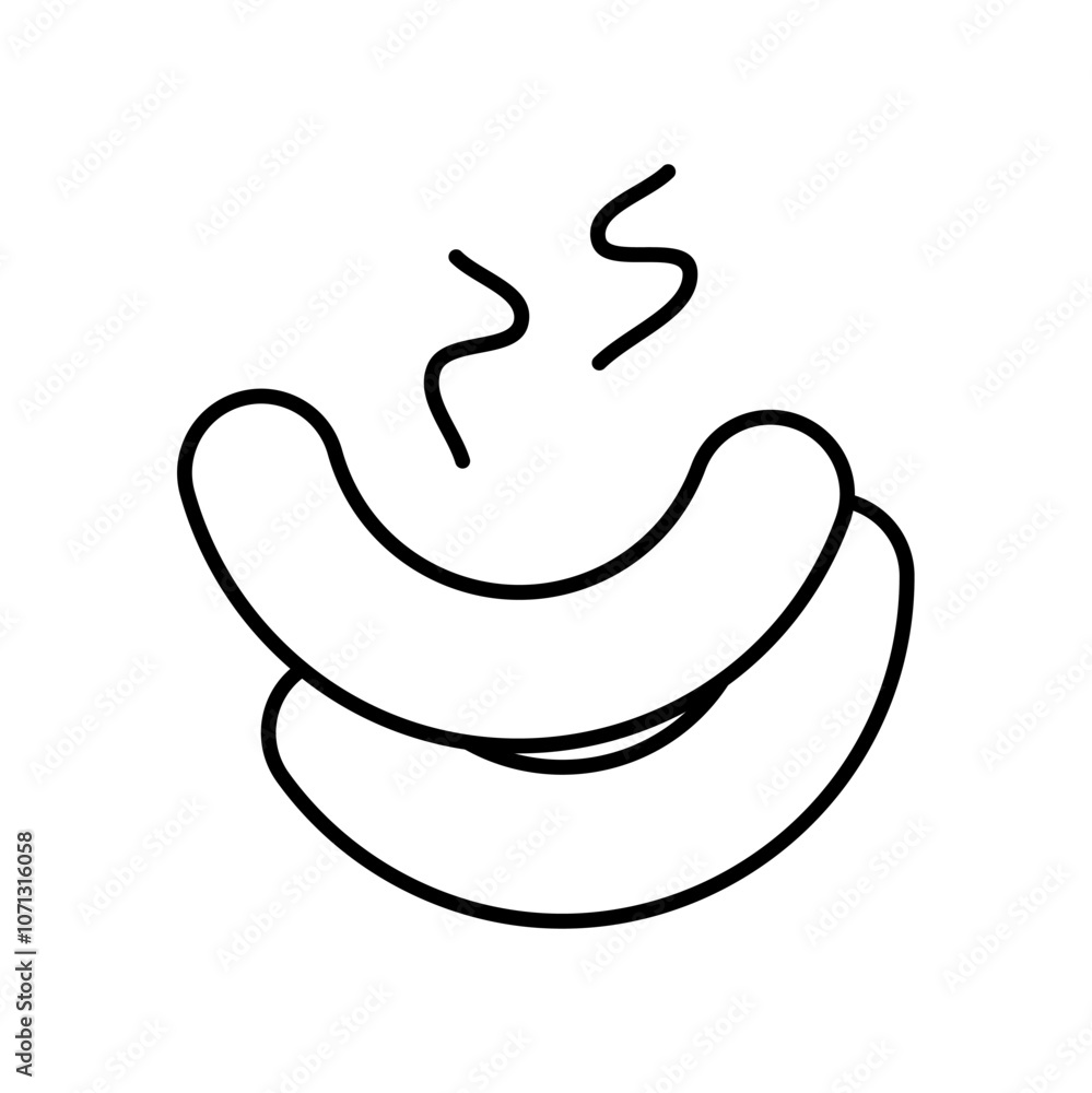 hotdog icon, line vector isolated on white background. trendy and modern design hotdog icon, line vector isolated on white background. trendy and modern design