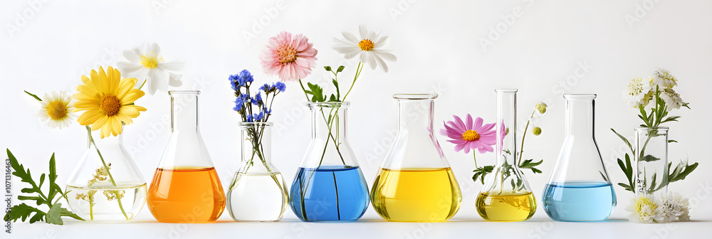 Colorful flowers in scientific glassware with vibrant liquids isolated on white, showcasing the fusion of nature and science, ideal for botanical experiments, decor, and sustainability inspiration
Colorful flowers in scientific glassware with vibrant liquids isolated on white, showcasing the fusion of nature and science, ideal for botanical experiments, decor, and sustainability inspiration