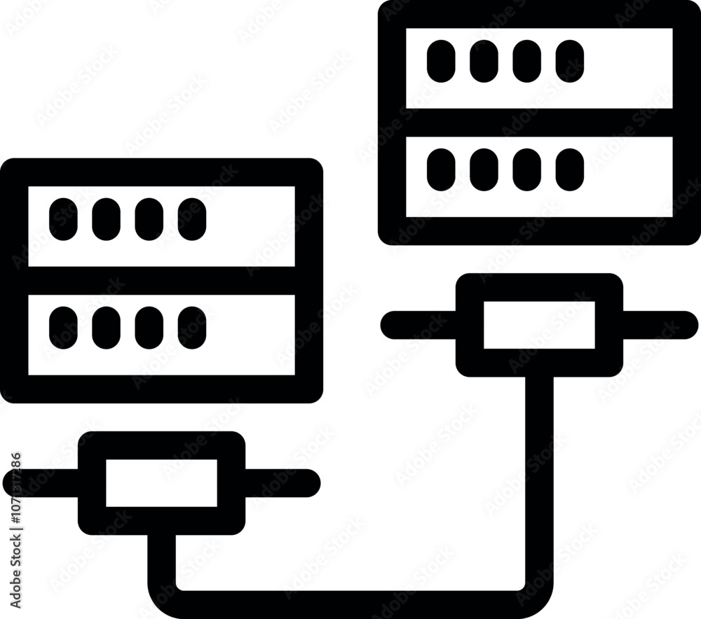 Servers are connecting through patch cord creating computer network, data center concept Servers are connecting through patch cord creating computer network, data center concept