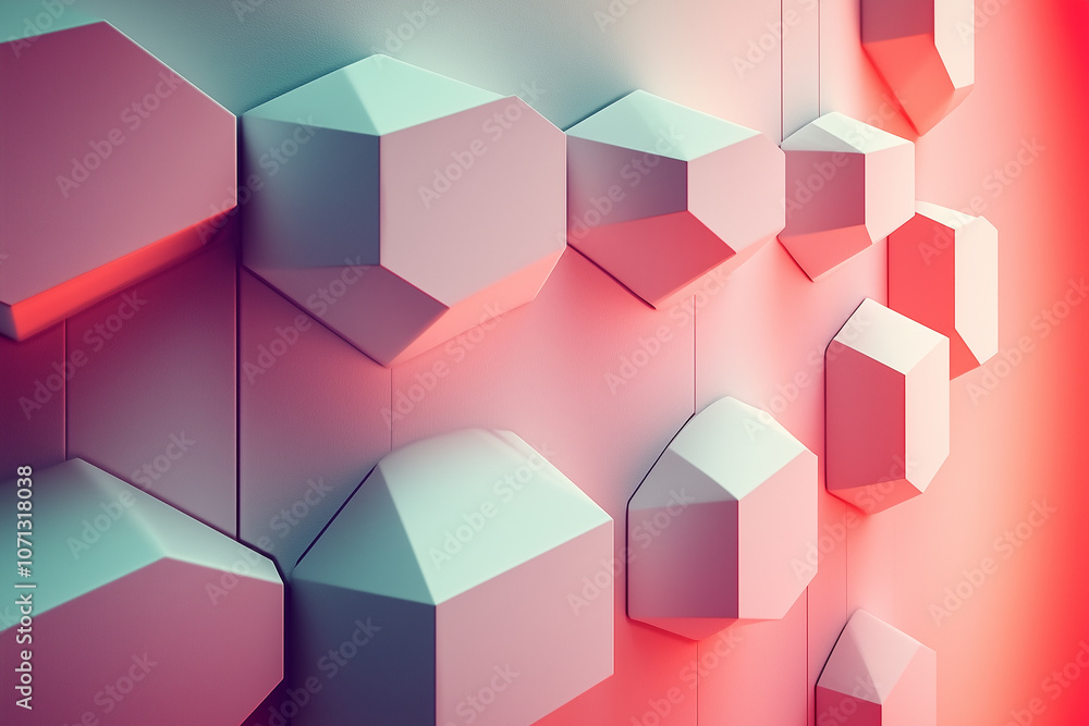 Abstract geometric hexagon background with minimal lines