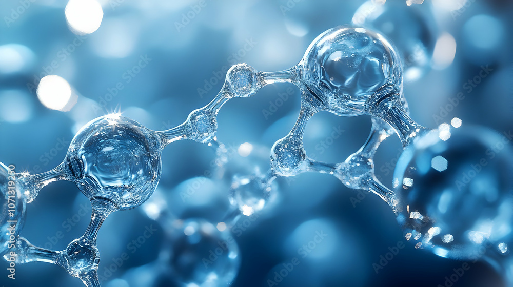 Abstract 3D Render of Blue Molecules Abstract 3D Render of Blue Molecules