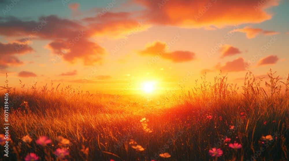 Fototapeta premium Captivating Warm Golden Sunrise Gradient with Light Bokeh Effect for Invigorating Mornings and Daily Inspiration