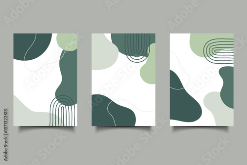 abstract aesthetic boho cover with blob organic shapes decoration