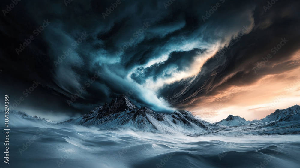 Stormy mountain scene Stormy mountain scene