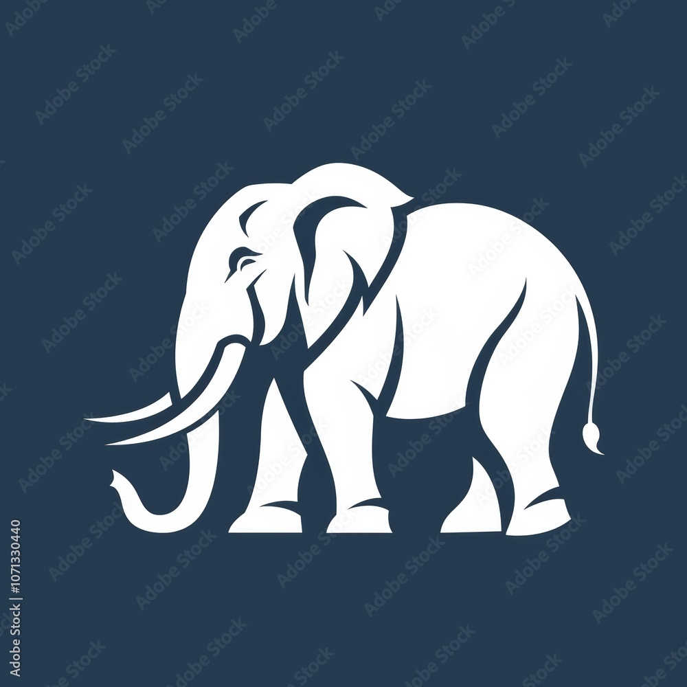 Obraz premium minimalist elephant vector design flat style side profile