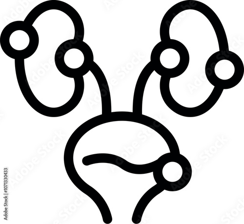 Maintaining fluid balance, human kidneys and bladder working icon representing urinary system health and function