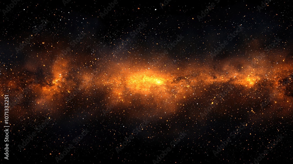 Obraz premium Orange Nebula with Stars.