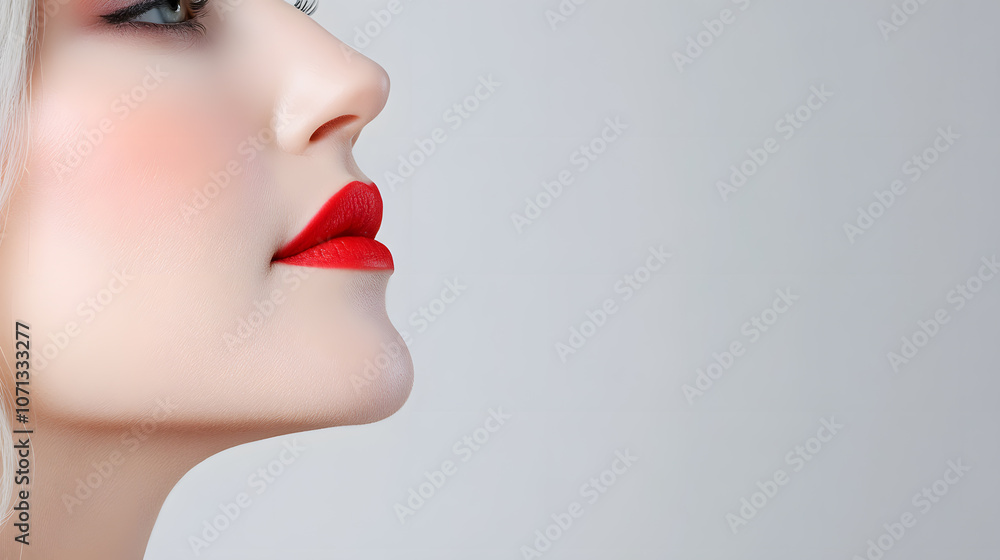 Fototapeta premium Elegant High-Fashion Beauty Portraits with Radiant Skin, Glamorous Makeup, and Luxurious Skincare Glow.