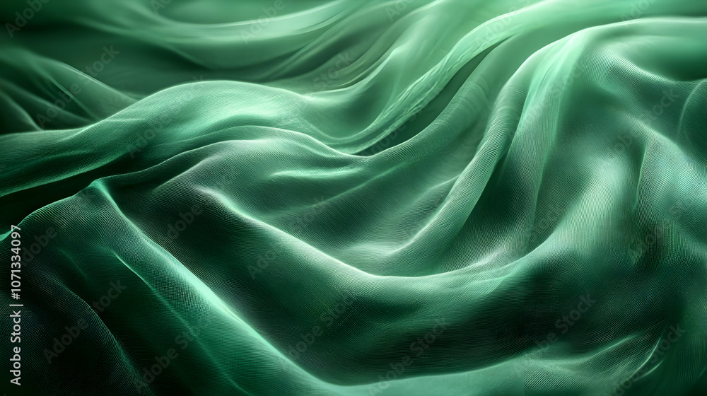 Obraz premium Abstract Green Fabric Texture Background Illustration