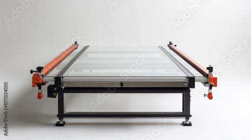 Glass Table with Adjustable Rails 