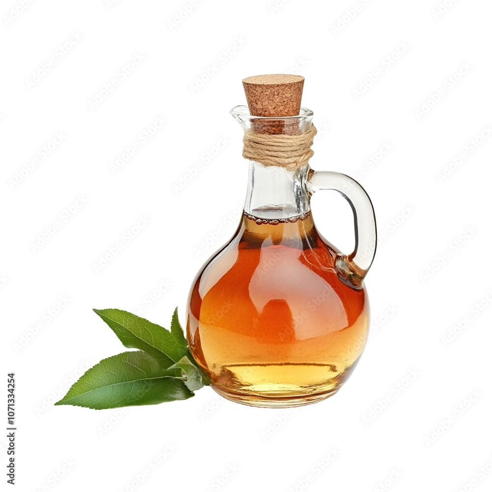 Apple Cider Vinegar in a Glass Bottle Isolated On Transparent Background Apple Cider Vinegar in a Glass Bottle Isolated On Transparent Background
