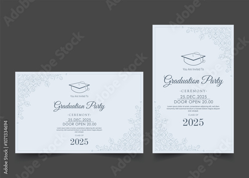 graduation invitation with ornament template