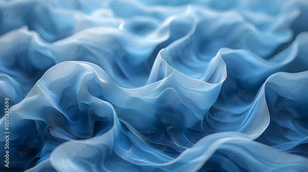 Obraz premium Abstract Blue Wave 3D Illustration