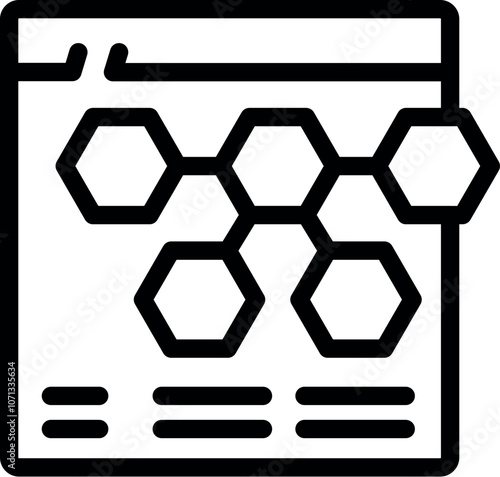 Chemical compounds displayed as interconnected hexagons on a webpage, symbolizing online research or a scientific database