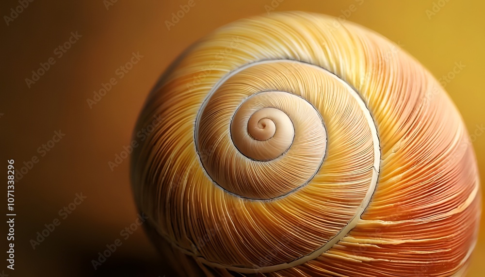 Close-up of seashells, spiral pattern, earth tones, 3D illustration. Close-up of seashells, spiral pattern, earth tones, 3D illustration.