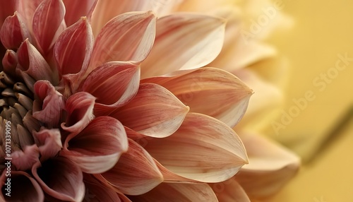 Close-up on petals, botanical pattern, soft tones, 3D illustration.