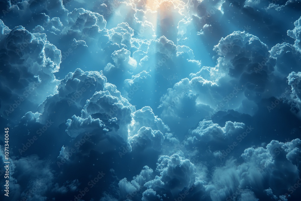 Heavenly Light: Divine Rays and Spiritual Illumination in a Blue Sky Heavenly Light: Divine Rays and Spiritual Illumination in a Blue Sky