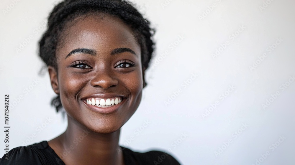 Smiling Woman with Natural Beauty and Confidence Smiling Woman with Natural Beauty and Confidence